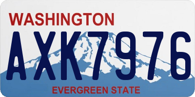 WA license plate AXK7976
