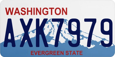 WA license plate AXK7979