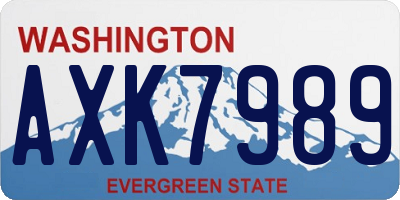 WA license plate AXK7989