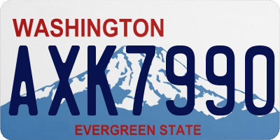 WA license plate AXK7990