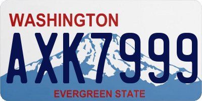 WA license plate AXK7999