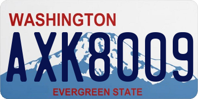 WA license plate AXK8009