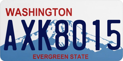 WA license plate AXK8015