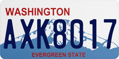 WA license plate AXK8017