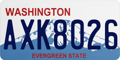 WA license plate AXK8026