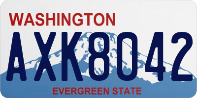 WA license plate AXK8042