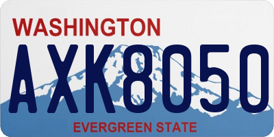 WA license plate AXK8050