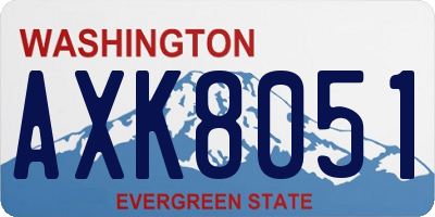 WA license plate AXK8051