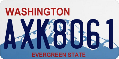 WA license plate AXK8061