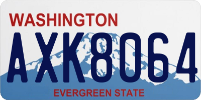 WA license plate AXK8064