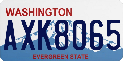 WA license plate AXK8065