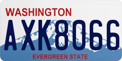 WA license plate AXK8066
