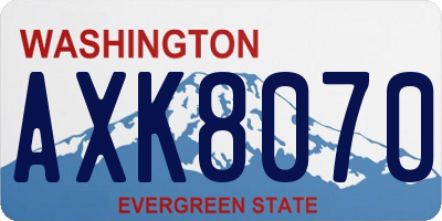 WA license plate AXK8070