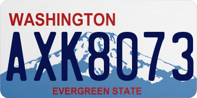 WA license plate AXK8073