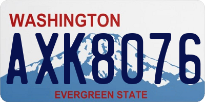 WA license plate AXK8076