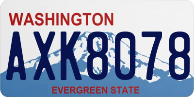 WA license plate AXK8078