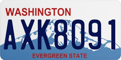 WA license plate AXK8091