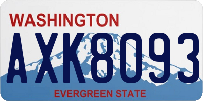 WA license plate AXK8093