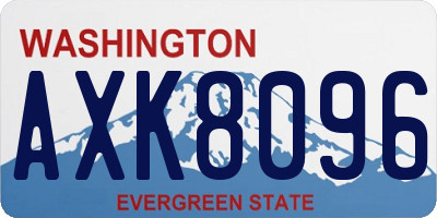 WA license plate AXK8096