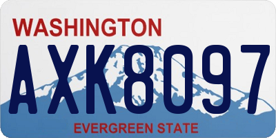 WA license plate AXK8097