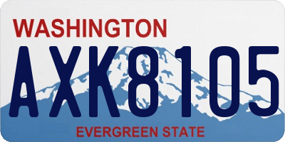 WA license plate AXK8105