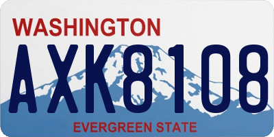 WA license plate AXK8108