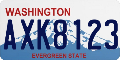WA license plate AXK8123