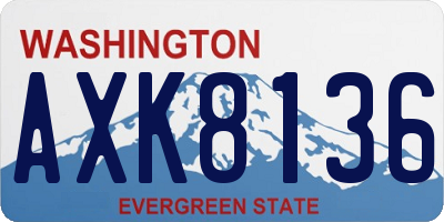 WA license plate AXK8136