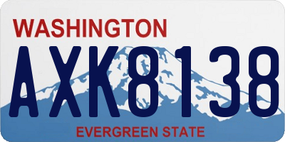 WA license plate AXK8138