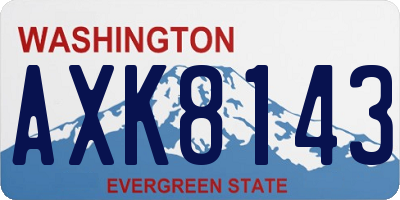 WA license plate AXK8143