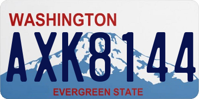 WA license plate AXK8144