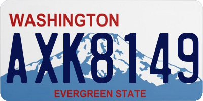 WA license plate AXK8149