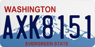 WA license plate AXK8151
