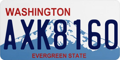 WA license plate AXK8160