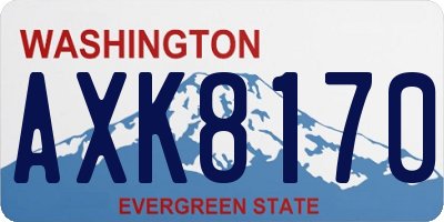 WA license plate AXK8170