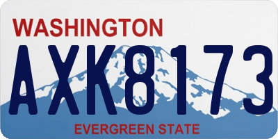 WA license plate AXK8173