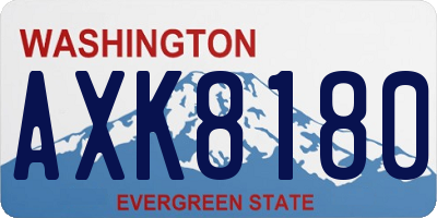 WA license plate AXK8180