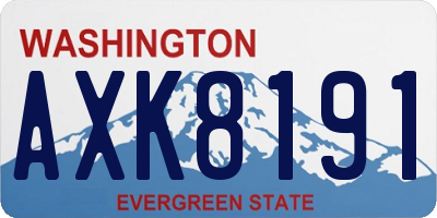 WA license plate AXK8191