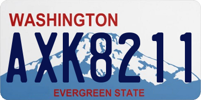 WA license plate AXK8211