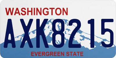 WA license plate AXK8215