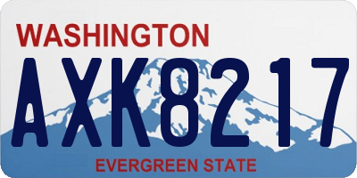 WA license plate AXK8217