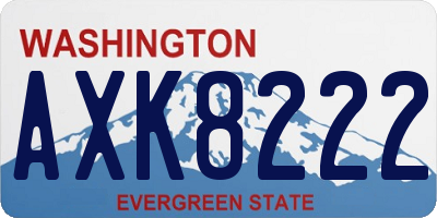 WA license plate AXK8222