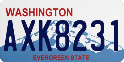 WA license plate AXK8231