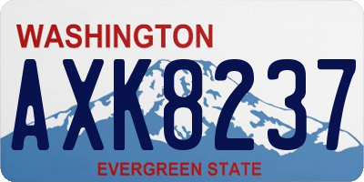 WA license plate AXK8237