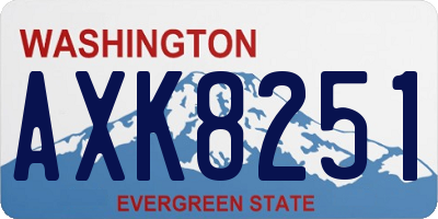 WA license plate AXK8251