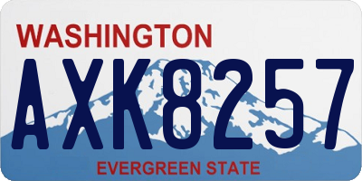 WA license plate AXK8257