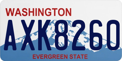 WA license plate AXK8260