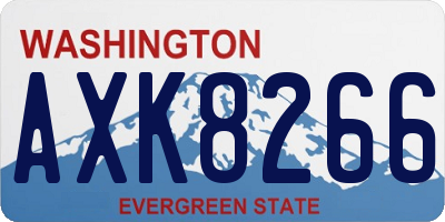 WA license plate AXK8266
