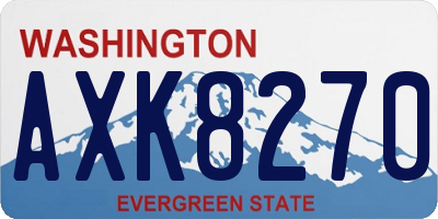 WA license plate AXK8270
