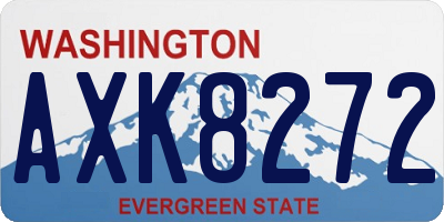 WA license plate AXK8272